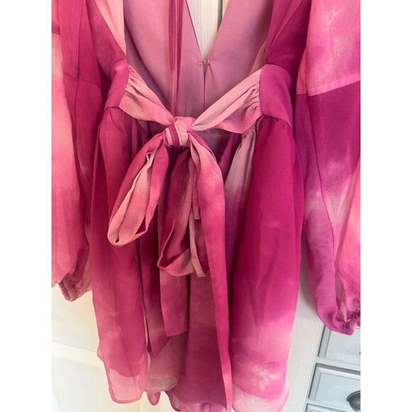 TOCCIN X RTR Pink Tie Dye Romper Women's Size 6 Party Cocktail Wedding - Picture 11 of 12